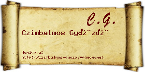 Czimbalmos Győző névjegykártya